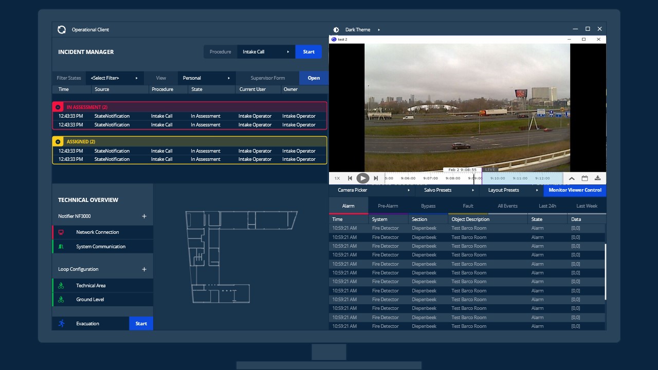 Geïntegreerde tijdsbalk navigatie voor live en afspelen van video en opnames.